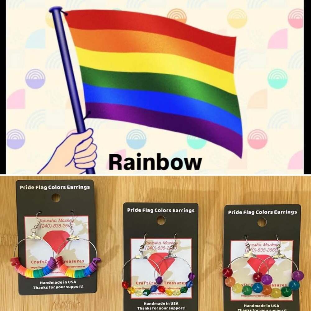 Handmade Rainbow Pride Earrings (Set of 3)